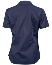 Ladies' Dobby Striped Taped S/S Shirt