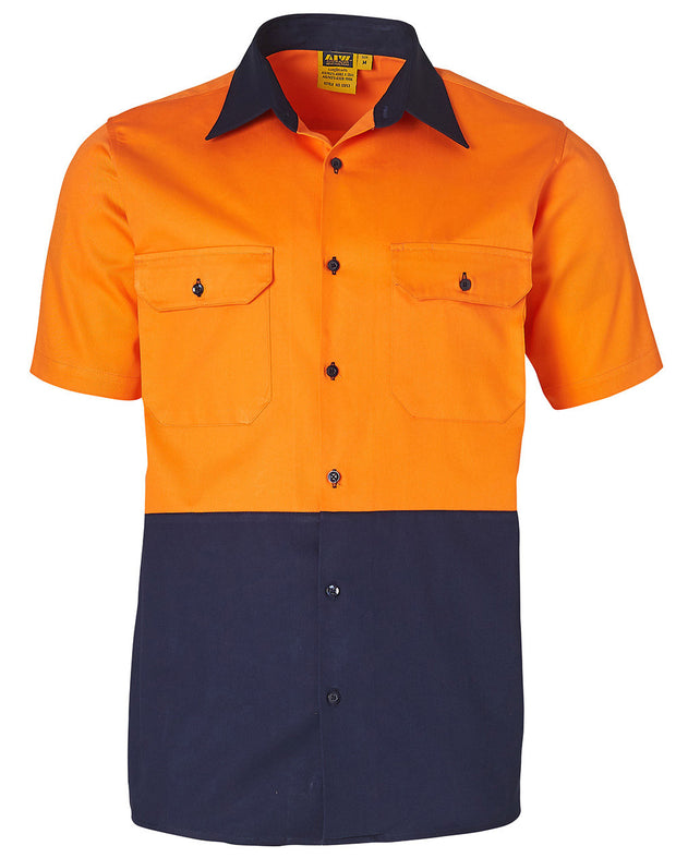 Hi-Vis two tone S/S cotton work shirt