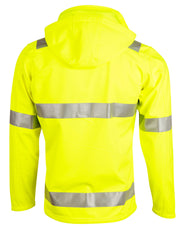 Hi-Vis Softshell Hooded Jacket With 3M Tape