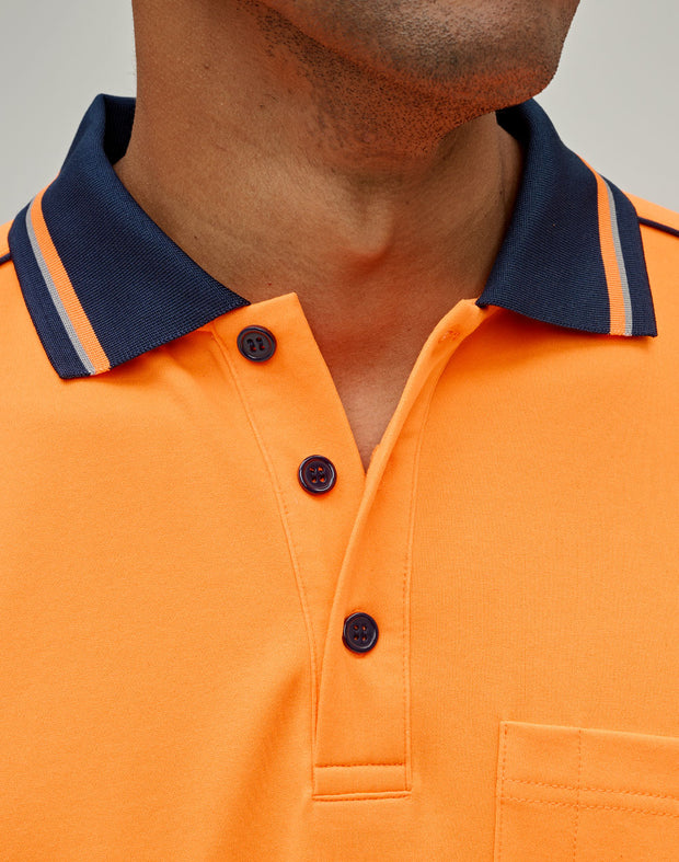 Hi-Vis Sustainable Cool-Breeze Truedry Safety L/S Polo