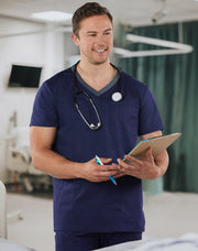 Men's Contrast Colour S/S Scrub Top